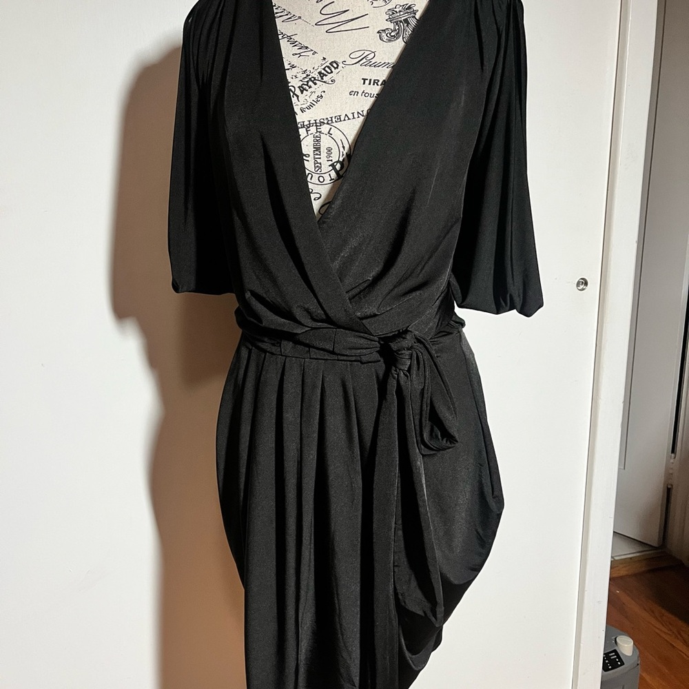 Elegant Black Wrap Dress